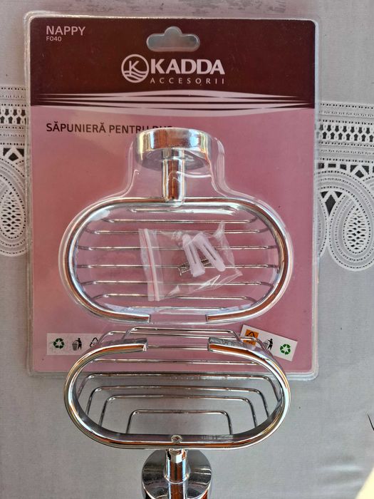 Sapuniera Kadda Nappy F040, suspendata, crom
