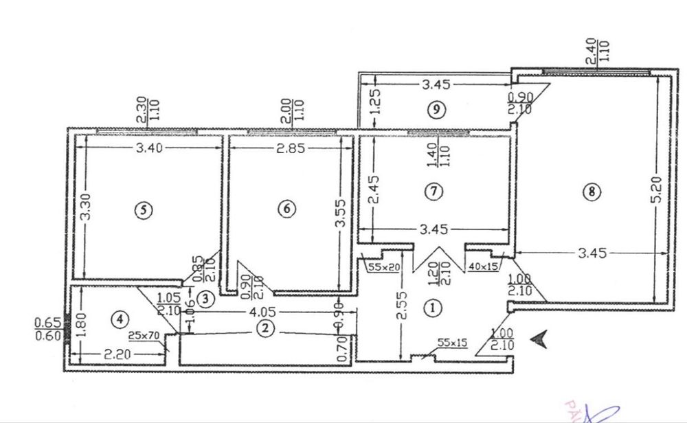 Apartament 3 camere Gorjului 3/4, decomandat, 71mp, 1984,
