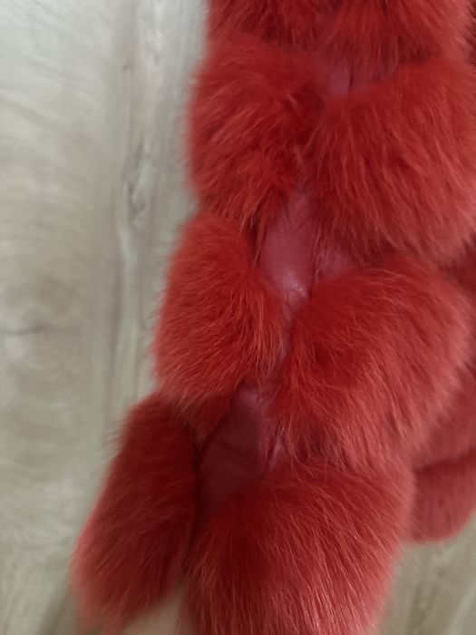 Vesta blana naturala vulpe rosie