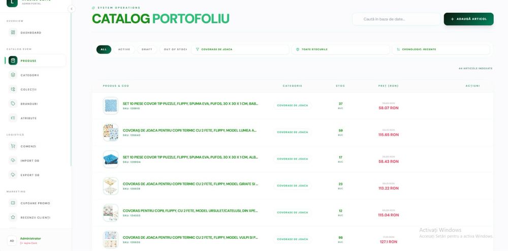 Se vinde magazin online complet funcțional – Evem.ro | 33.981 produse | Business la cheie
