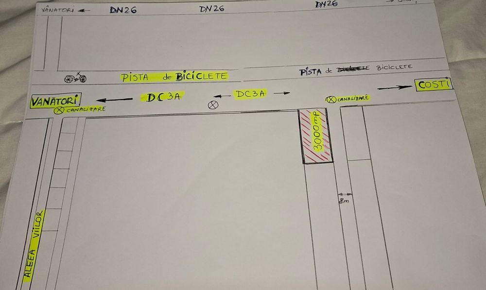 Teren 1000 mp  Vânători, 38 euro/mp ușor negociabil