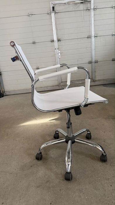 Scaune de birou ergonomice Kring Lear, PU, albe – 4 bucăți