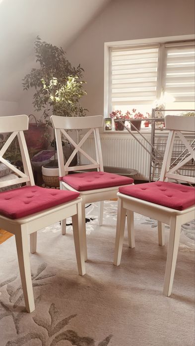 Scaune albe lemn ikea