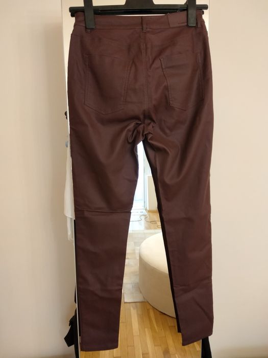 Pantaloni dama din piele grena 42 L