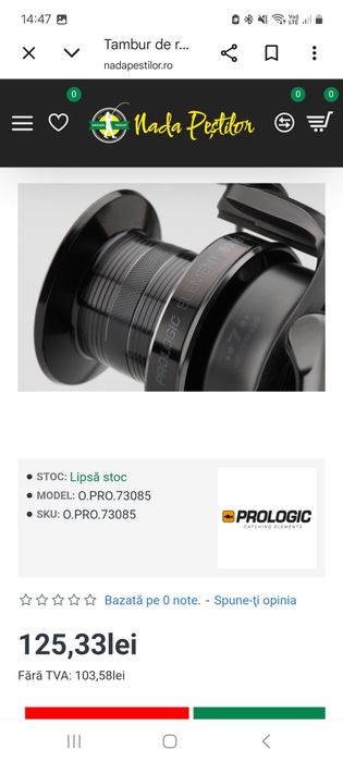 Tamburi de rezerva: shimano 14000, prologic 7000, okuma 8k/cb60, fox f