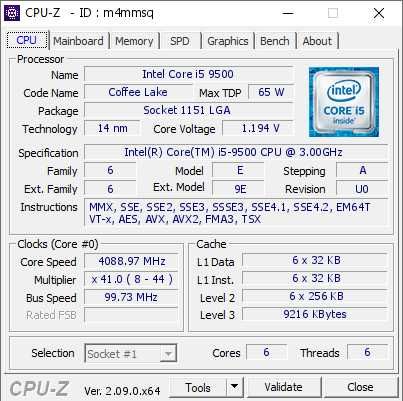 i5 9500 excelenta