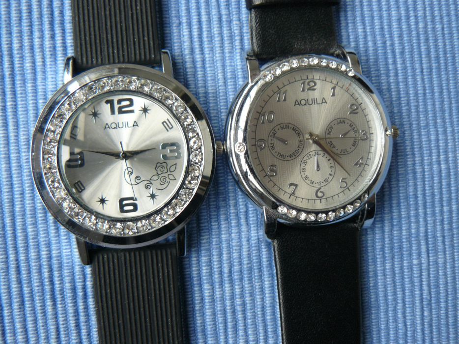 CEAS DAMA "AQUILA" 2 Modele,Mecanism Quartz,Curea Silicon Si Piele Eco,Nou Fara Cutie
