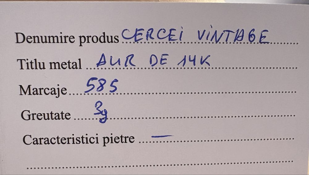 Cercei Aur 14K Vintage