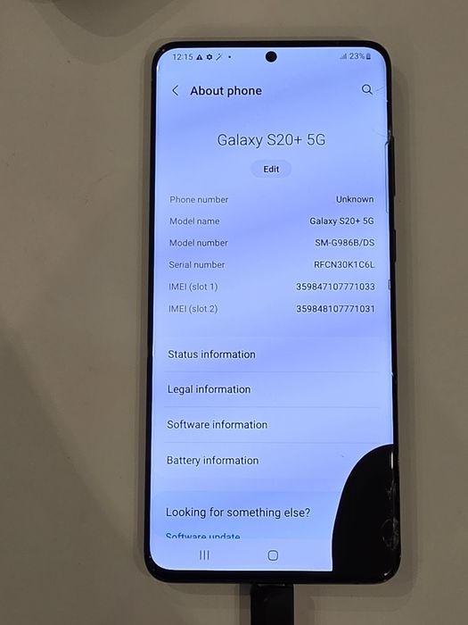 Samsung S20+5G 128GB display spart