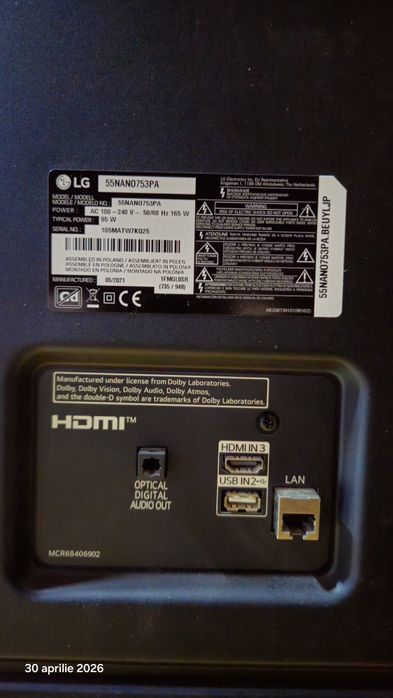 Televizor LG NanoCell 55NANO753PA (139 cm)