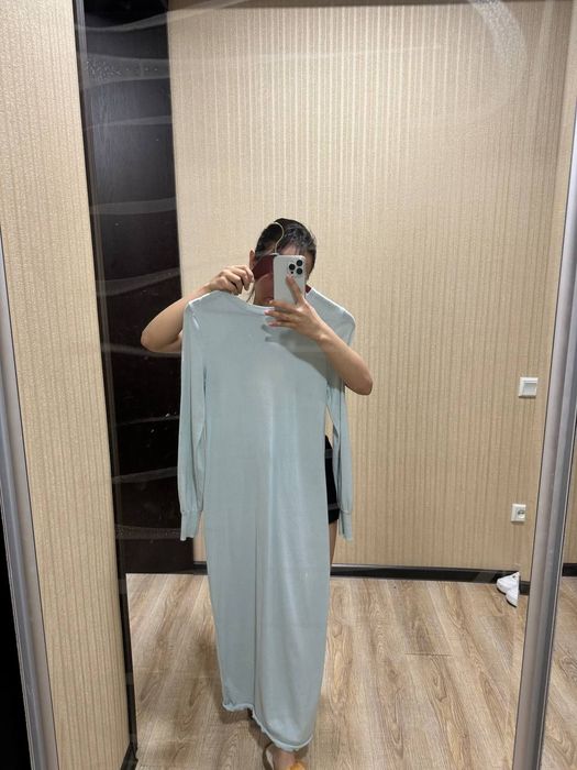 Длинное нежно голубое платье