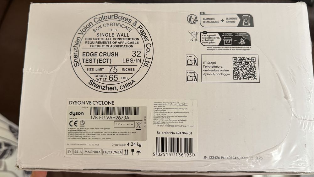 Aspirator vertical Dyson V8 Cyclone – Nou, în cutie - SIGILAT