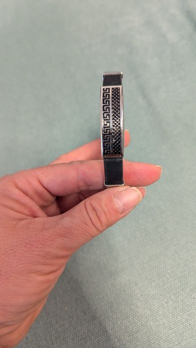 Мъжка гривна силикон/ неръждаема стомана