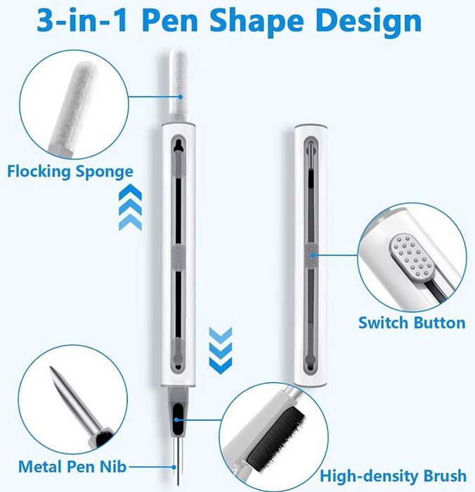 Продам набор ручка 3 в 1 для чистки Airpods наушников, телефонов и т.д