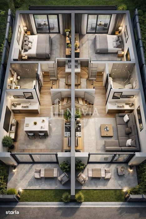 Duplex modern P+1 | 92 mp utili | 220 mp teren | Compartimentare prem