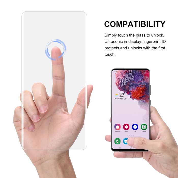 UV Стъклен протектор за Samsung Galaxy S21 S20+ S10 S9 S8 Note 10 9 8