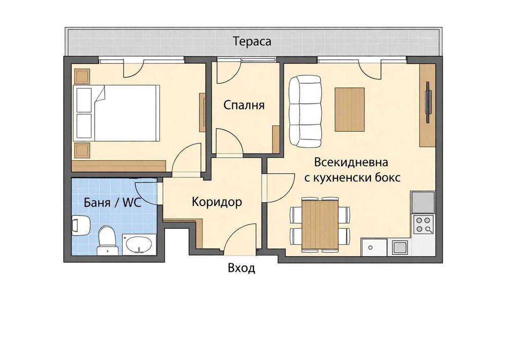 Продава се Двустаен апартамент в студентски град
