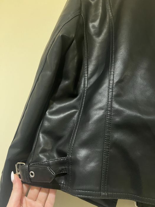 Черно кожено яке, размер S