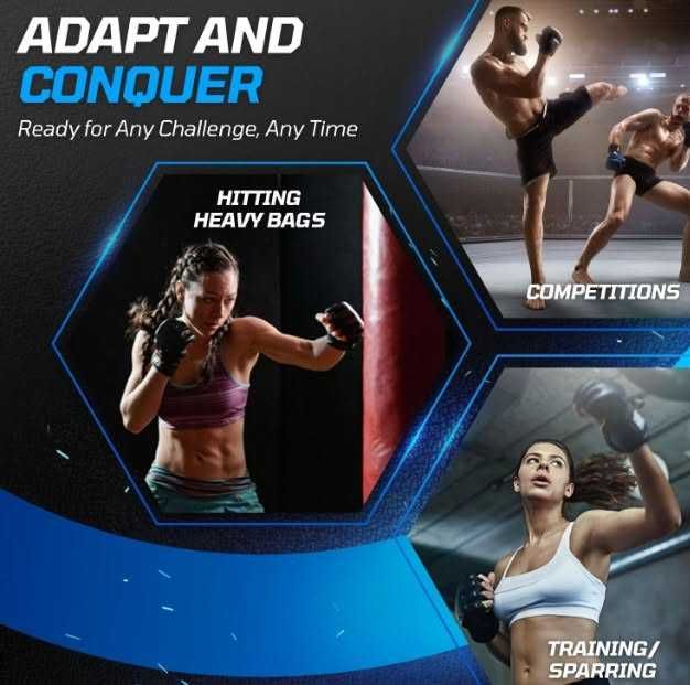 MMA ръкавици без пръсти Flexzion, боксови ръкавици MMA, кикбокс, карате, таекуондо, за възрастни