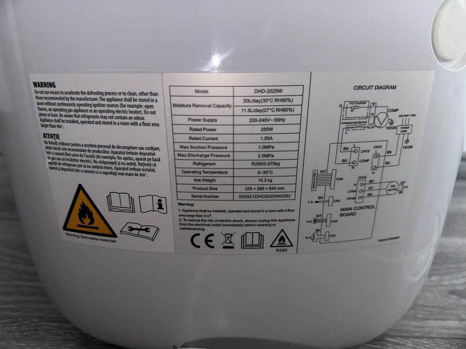 Dezumidificator DHD-2025W