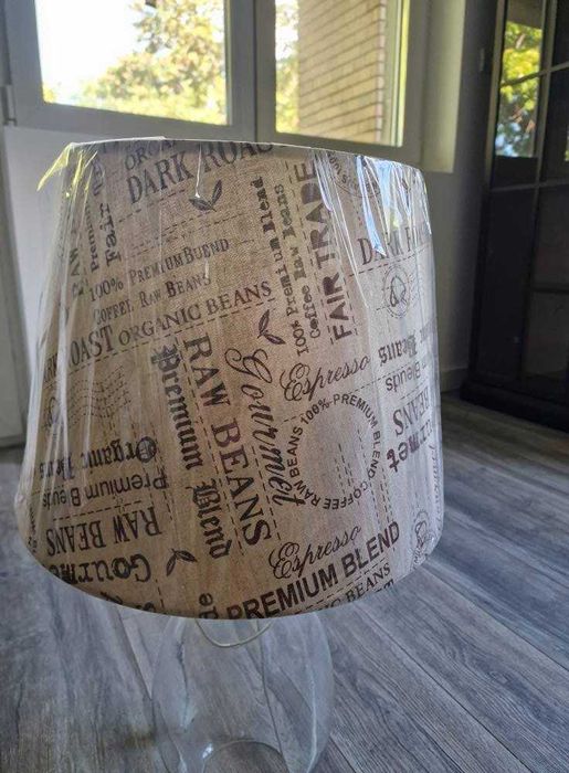 Abajur textil nou, stil vintage, dimensiune mare