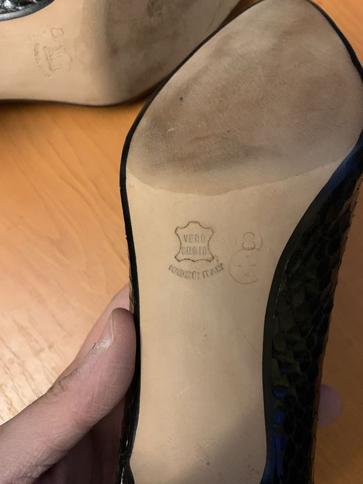 Чисто нови италиански Vero Cuoio 8 1/2 ;кожени дамски чехли с лепка 38