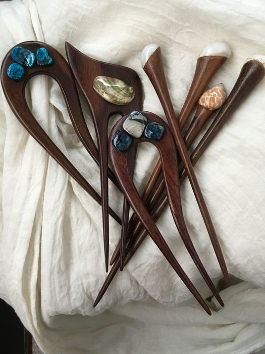 Ръчно изработени дървени фуркети за коса