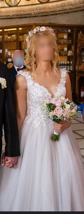 Rochie mireasa stil printesa Tina Valerdi model Liberty marime M / 38