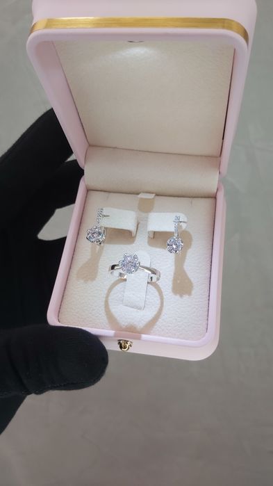 Kumush uzuk zirak sepochka Комплект кольца серги кулон цепочка серебро