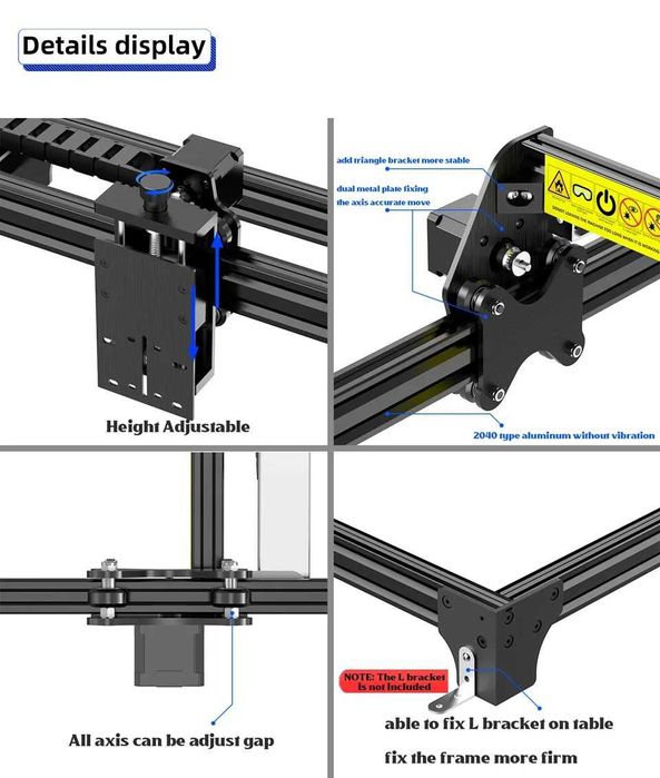 Машина конструкция с площ 1/1м до 2/2.4м за CNC рутер фреза или лазер