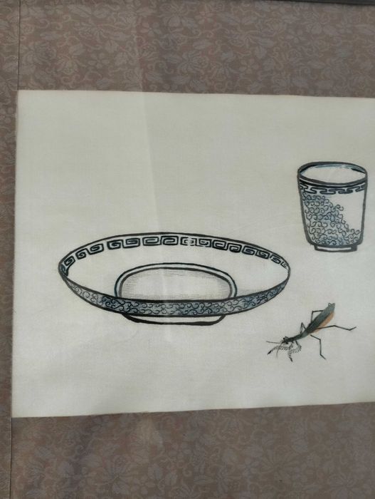 Tablou înrămat chinezesc - Reproducere textila oficiala Qi Baishi
