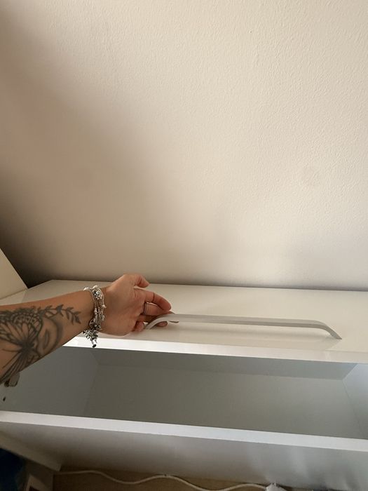 Unitate depozitare cu capac rabatabil/comoda alb lucios