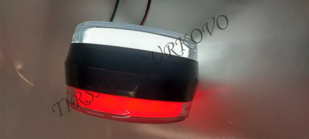 Светещи ЛЕД Габарити за огледало за камиони ОБЕЦИ Бяло-Червено 24V