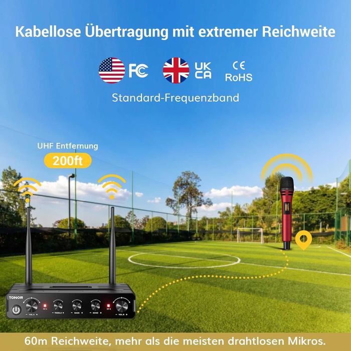 Двойна безжична микрофонна система TONOR