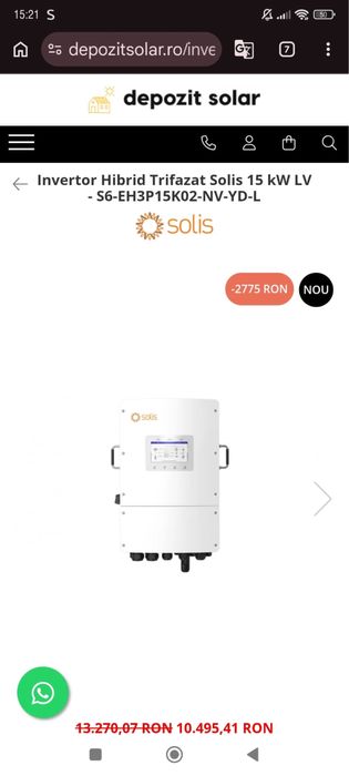Inverter Hibrid Solis 15kw