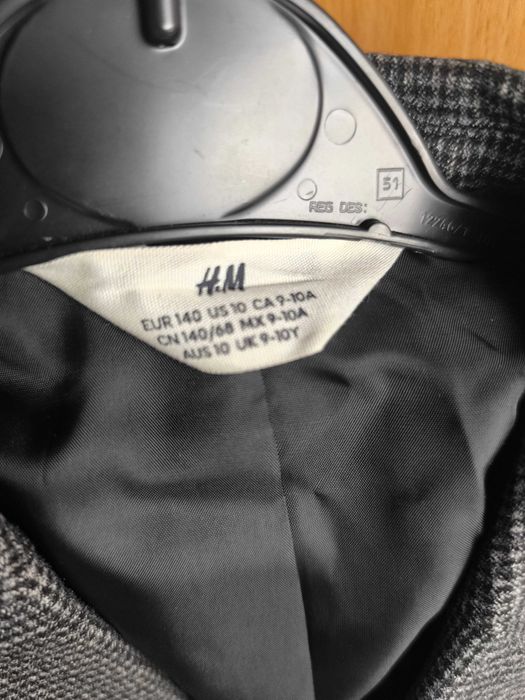 Sacou gri H&M, băieți 8-9/10ani, 140 cm