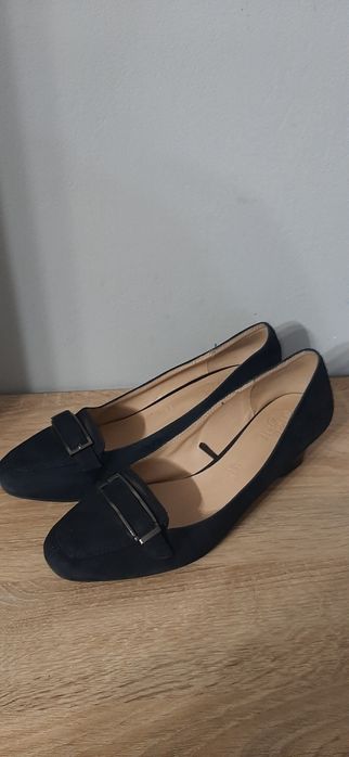 Дамски обувки 41 номер елегантни тъмно син естествен велур