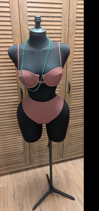 Costum de baie două piese – nuanță terracotta / maro cărămiziu