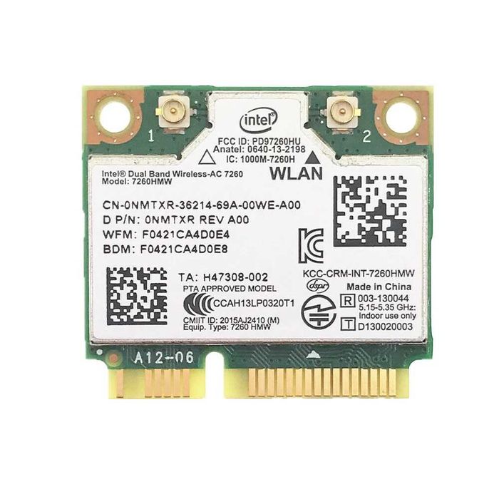 Intel Dual Band Wireless-AC 7260HMW Half Mini PCIe BT4.0 1067 Mbps_NOU