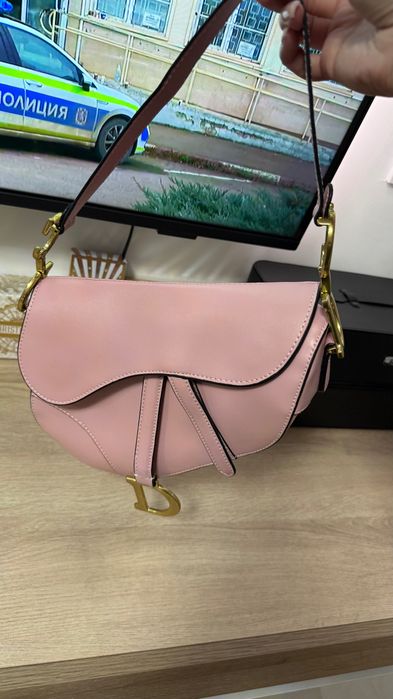 Чанта розова кожена