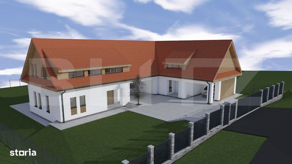 Duplex spatios 150 mp, teren 800 mp, carport pentru 2 masini