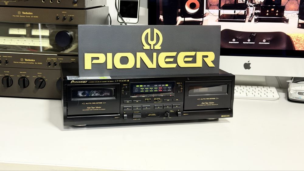 Pioneer CT-W208R Double Deck Hi-Fi,Auto Reverse pe Ambele Deckuri, Dublu Casetofon, High Speed Copy x2, Dolby B/C, Auto Tape Selector, AMS, Blank Skip
