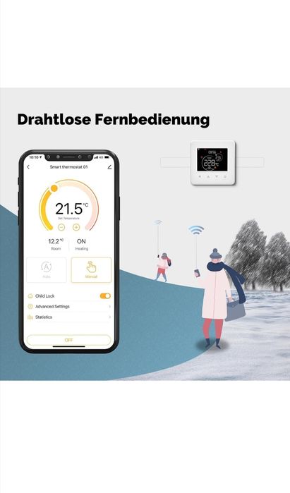 Termostat Moes Centrala/încălzire în pardoseală Wifi,Tuya