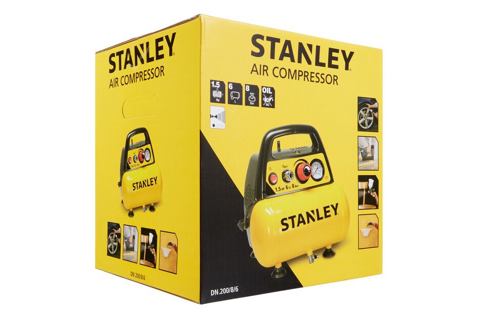 Монофазен безмаслен компресор Stanley DN200/8/6, 1100W