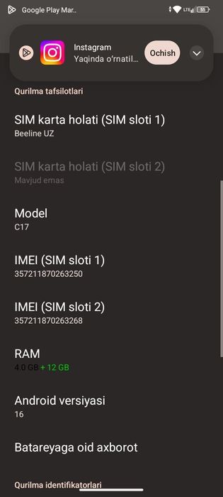 Ouktel c17 pro max 2 haftalik