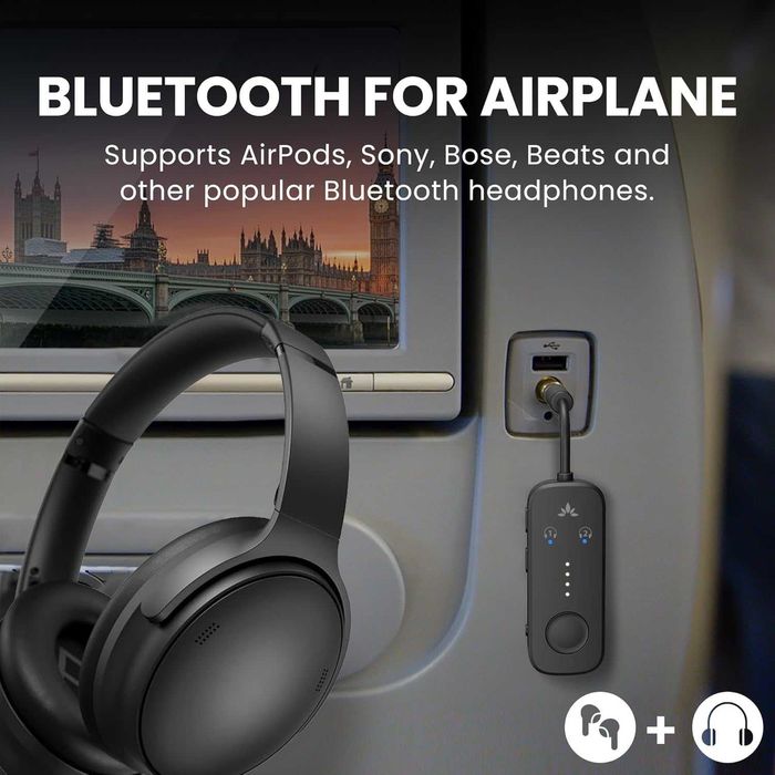 Avantree - Bluetooth 5.3 аудио адаптер за пътуване, полет, фитнес и др