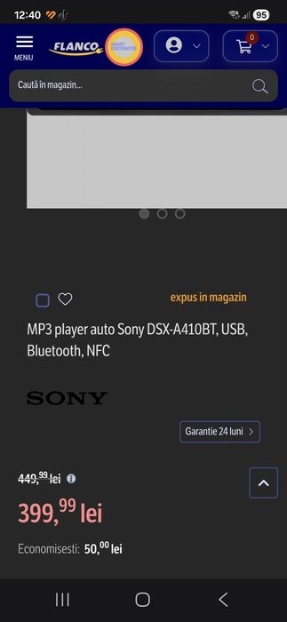 Ocazie  MP 3  player auto  Sony+ rama logan ph1