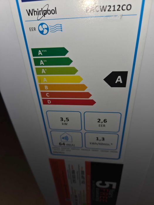 Мобилен климатик 12ка.Whirlpool PACW212CO – 12000 BTU...като нов