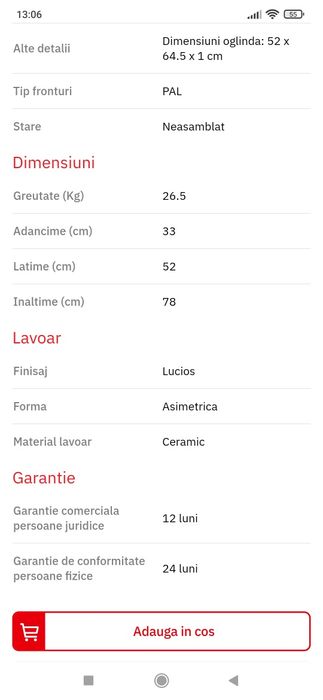 Oglinda noua 52x64.5cm