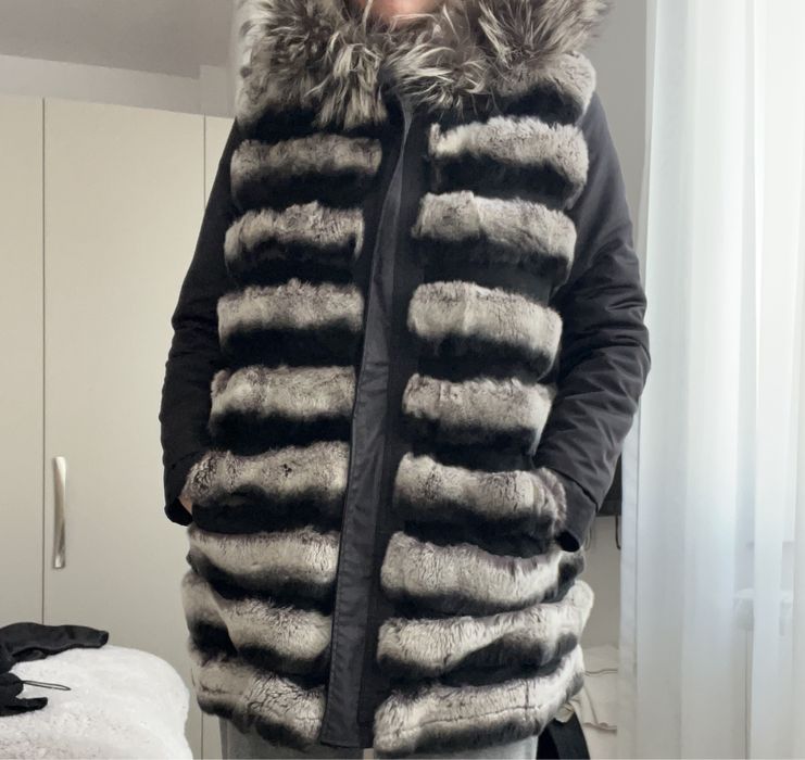 Geaca canadiana cu blana de chinchilla